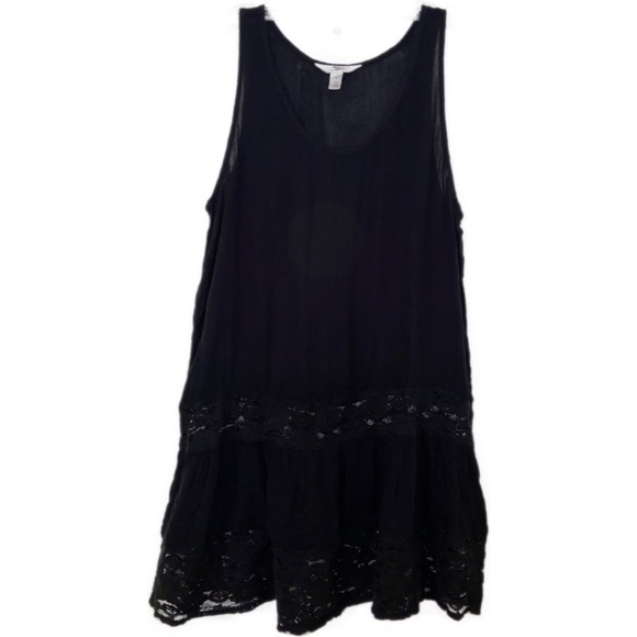 Sun & Shadow Black Sleeveless Top/Cover Up - Picture 1 of 6